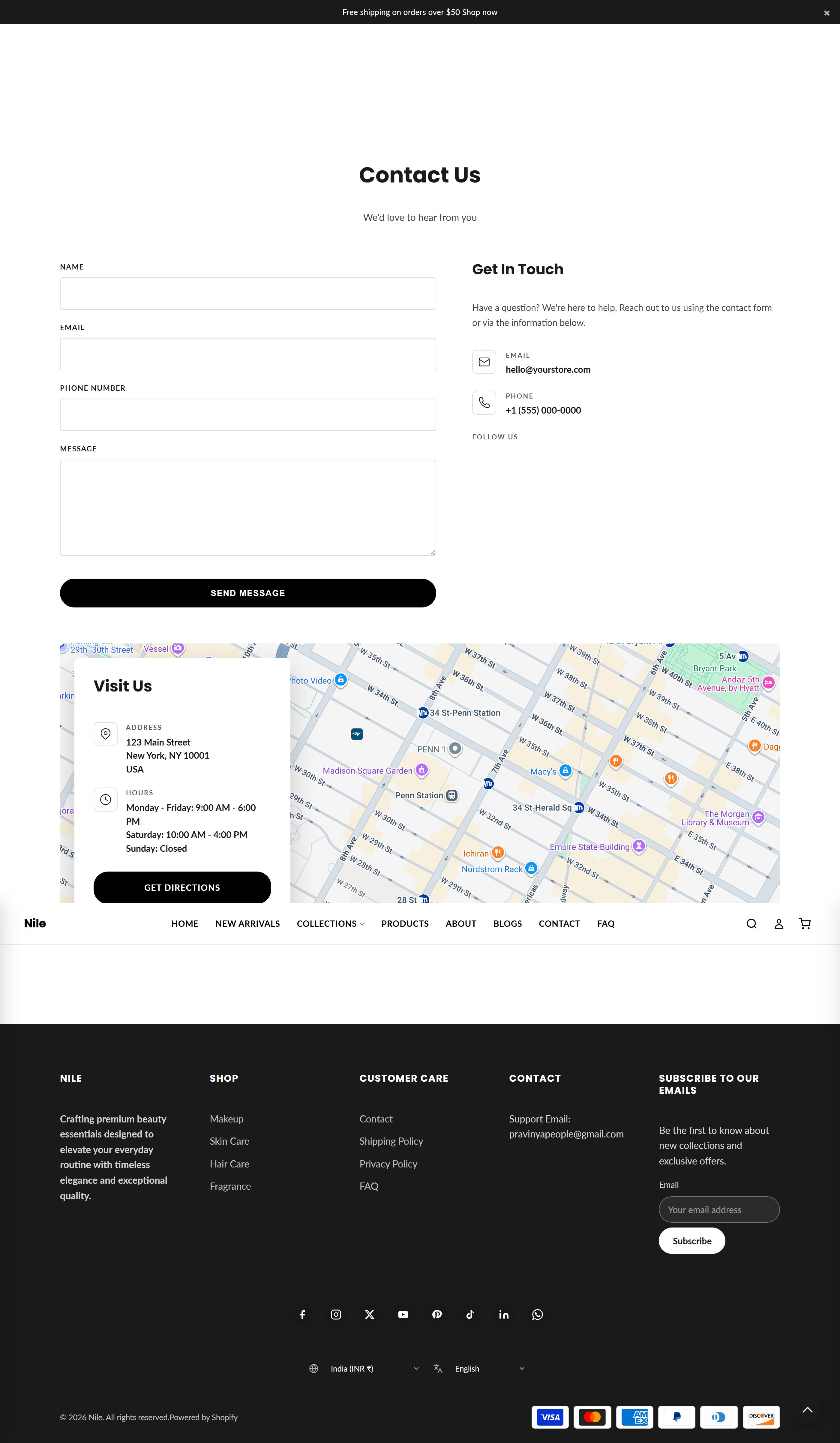 Contact page